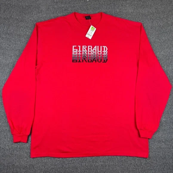 Vintage Marithe Francois Girbaud Jeans T-Shirt Mens XXL Red Echo Long Sleeve NWT - Picture 2 of 7